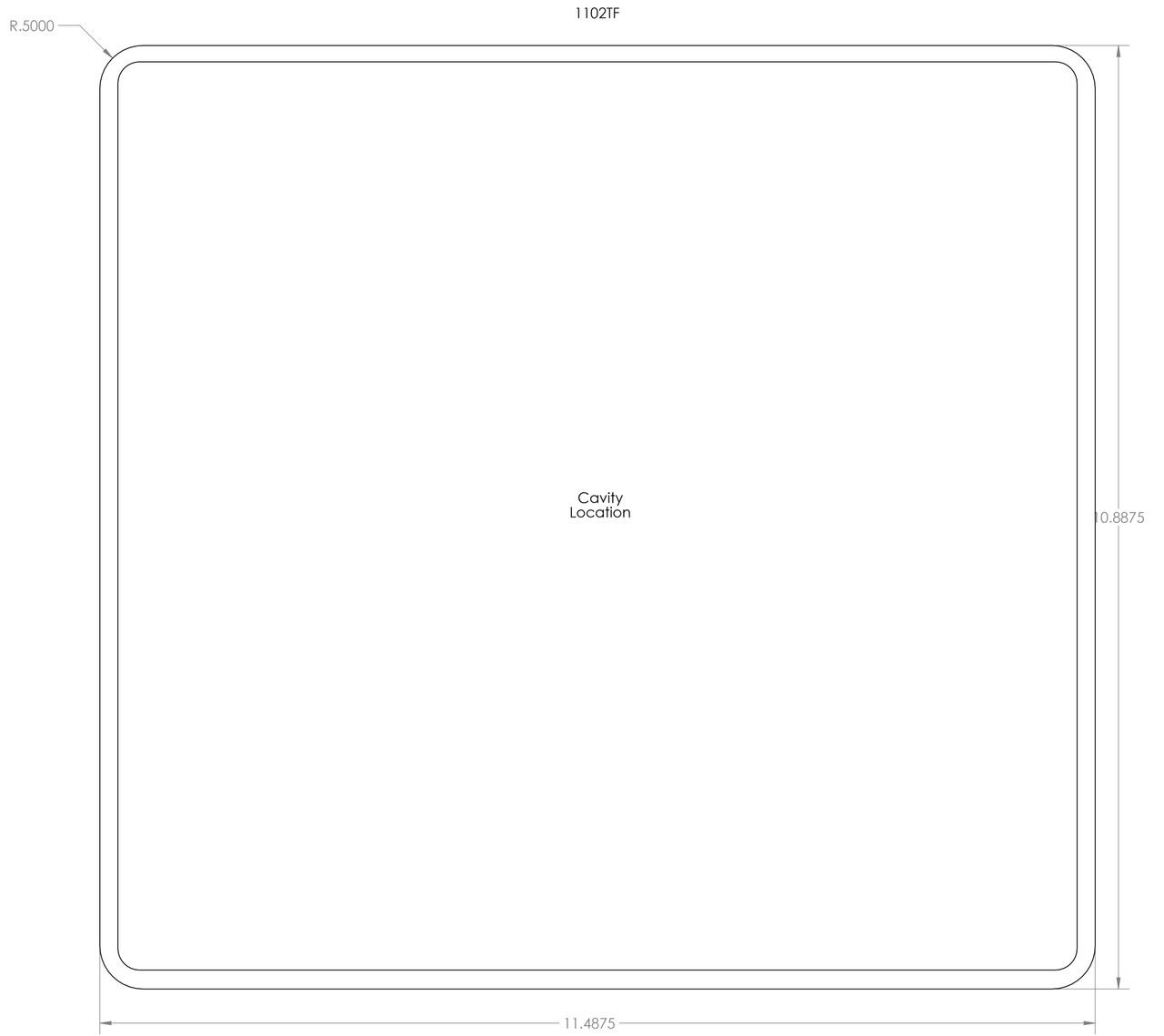 1102TF - Stock Clamshell Packaging Header Card Dielines