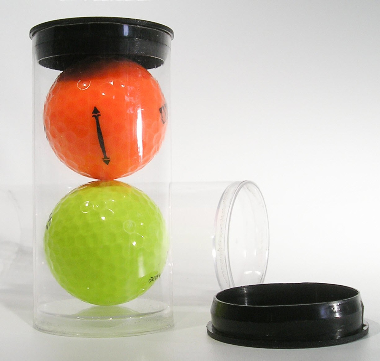 1-3/4" x 3-3/4" Clear Plastic 2 Ball Container