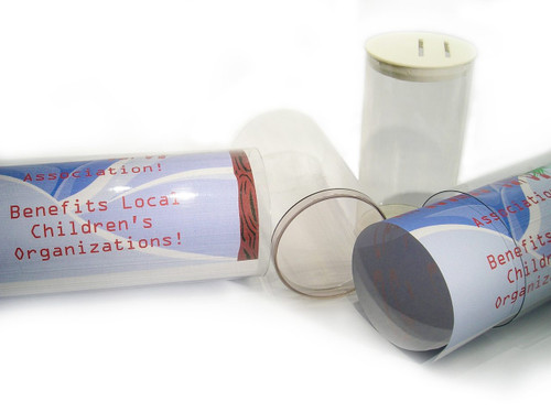 2-3/4" x 6" Clear Plastic Donation Container