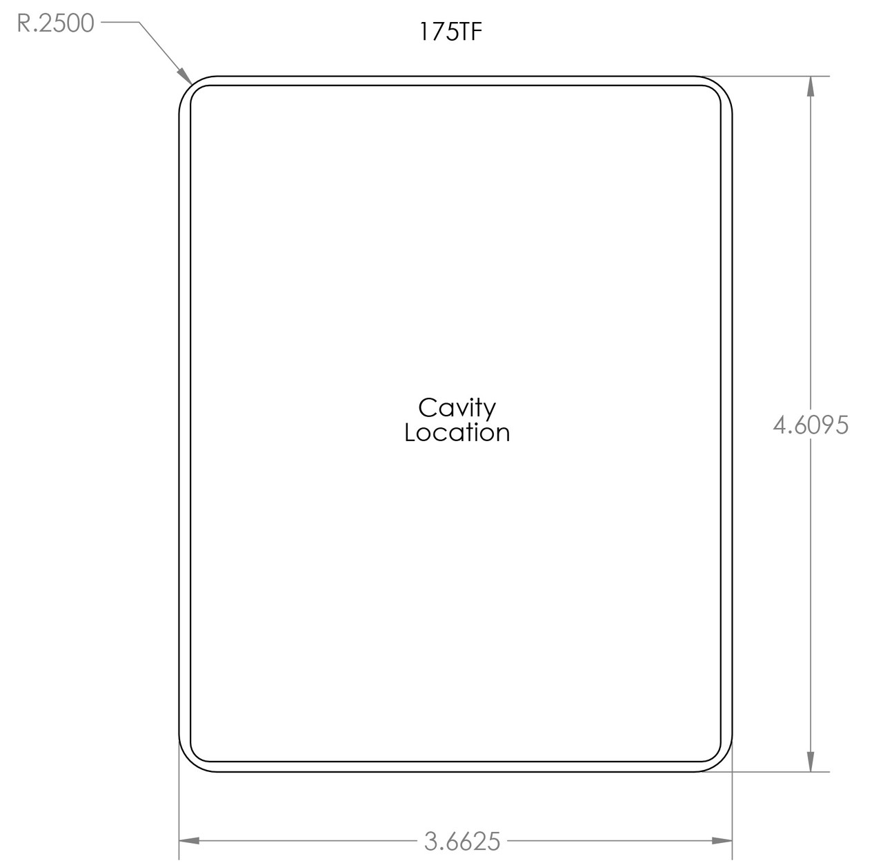 175TF - Stock Clamshell Packaging Header Card Dielines