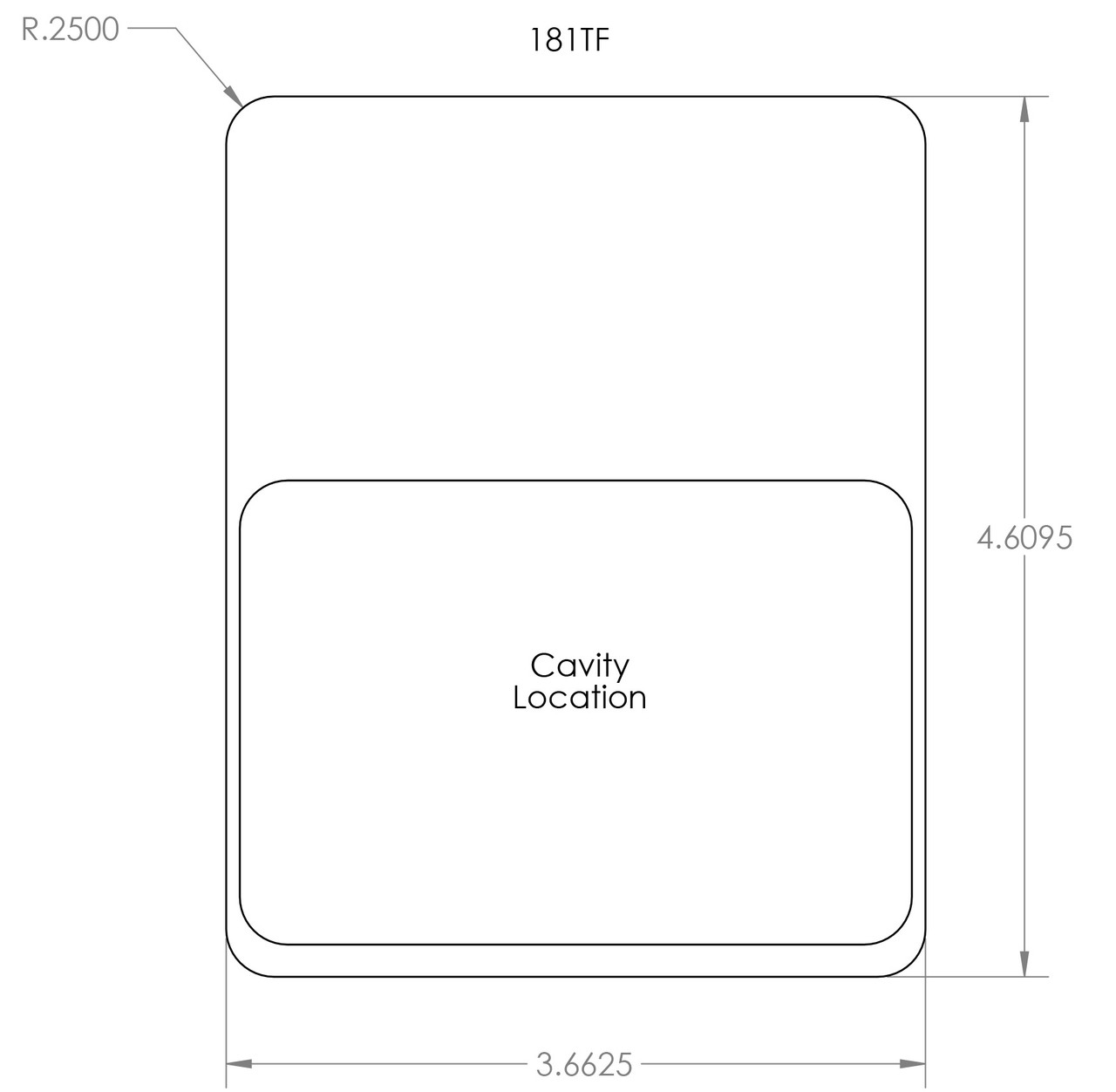 181TF - Stock Clamshell Packaging Header Card Dielines