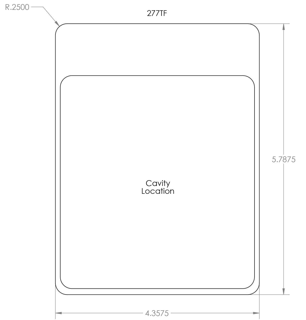 277TF - Stock Clamshell Packaging Header Card Dielines