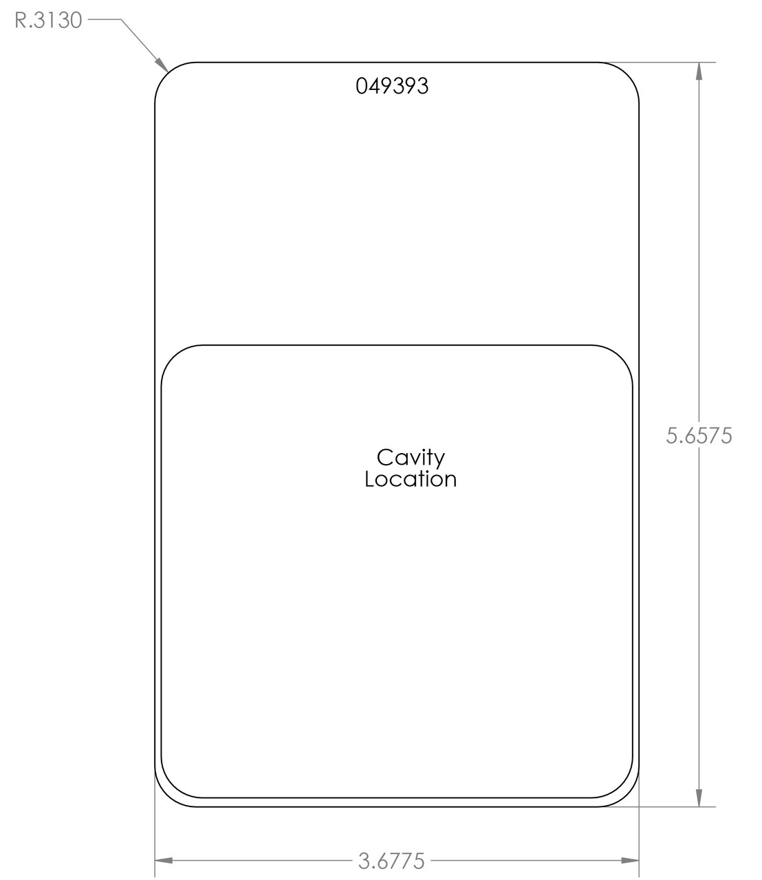 049393 - Stock Clamshell Packaging Header Card Dielines
