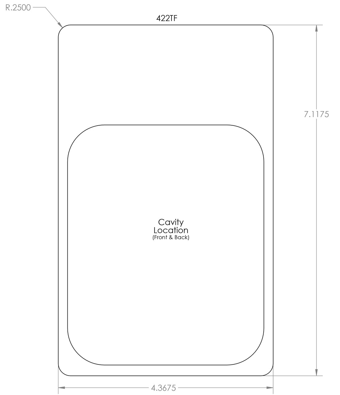 422TF - Stock Clamshell Packaging Header Card Dielines