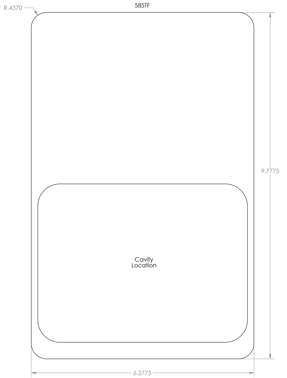 585TF - Stock Clamshell Packaging Header Card Dielines