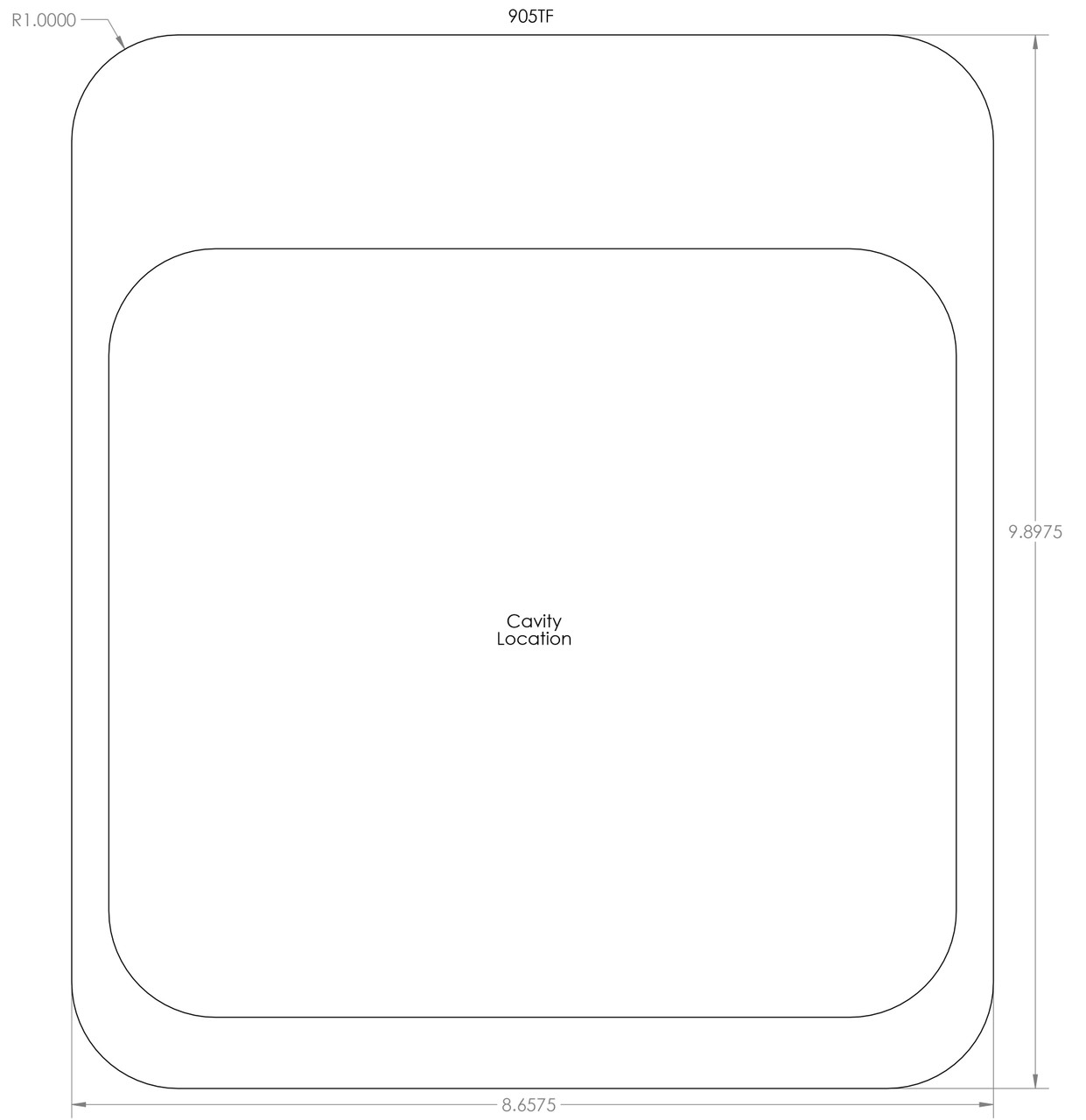 905TF - Stock Clamshell Packaging Header Card Dielines