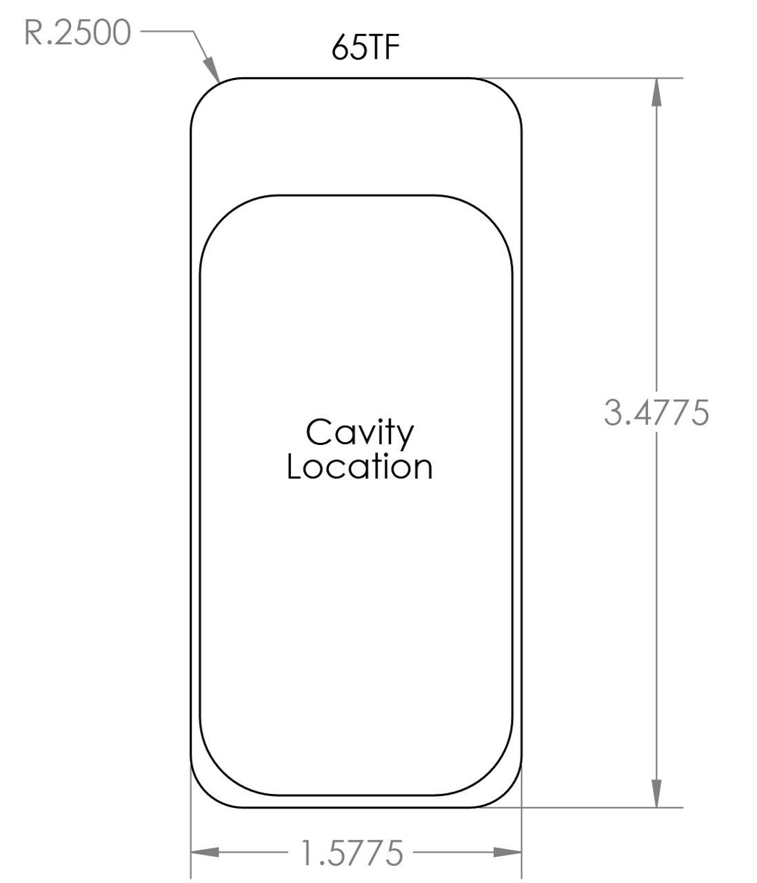 65TF - Stock Clamshell Packaging Header Card Dielines