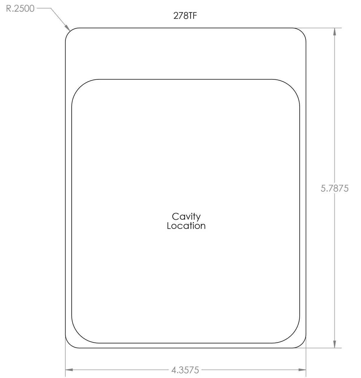 278TF - Stock Clamshell Packaging Header Card Dielines
