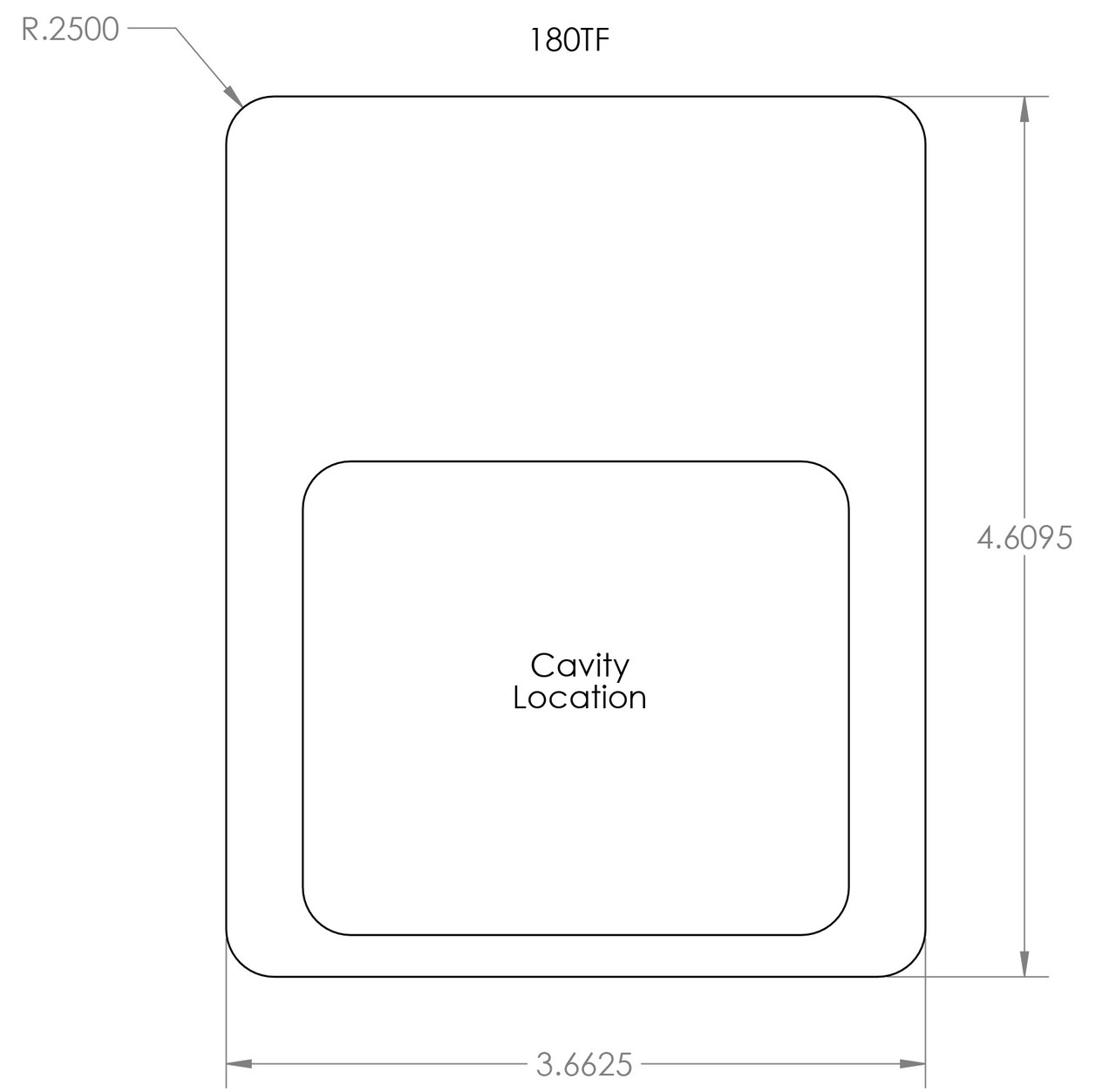 180TF - Stock Clamshell Packaging Header Card Dielines
