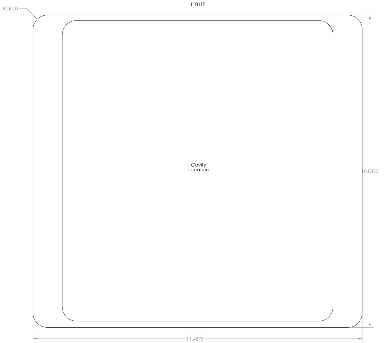 1101TF - Stock Clamshell Packaging Header Card Dielines