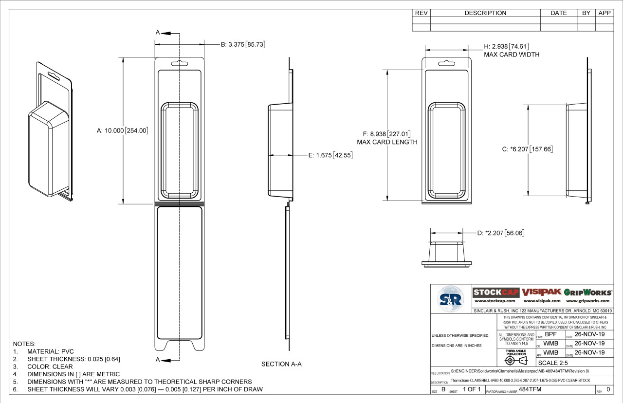 484TFM Stock Clamshell Technical Drawing