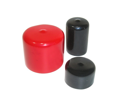 3-1/2" x 1-1/2" Round Tuff Pak Cap - 174 in Red or Black