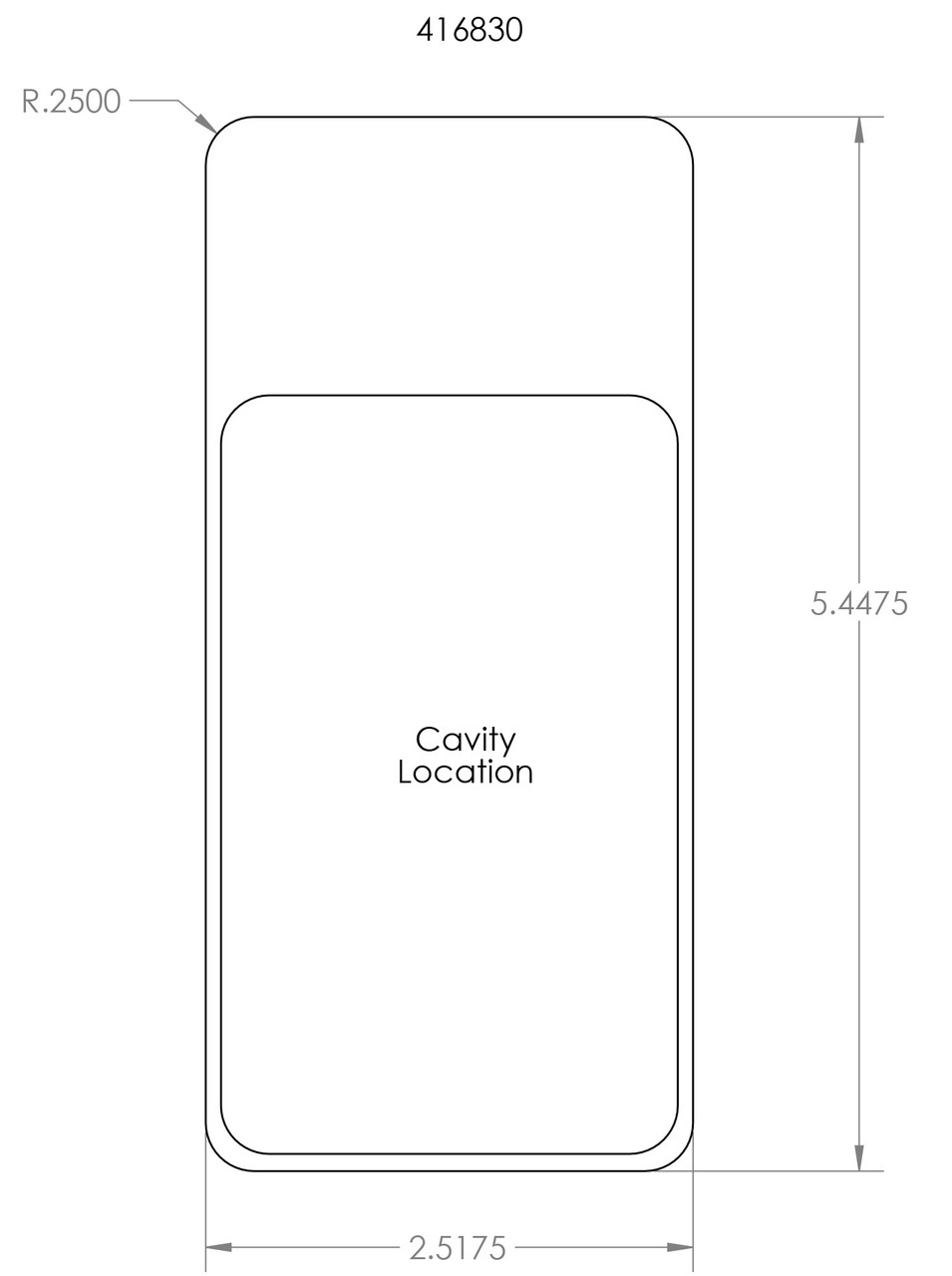 416830 - Stock Clamshell Packaging Header Card Dielines