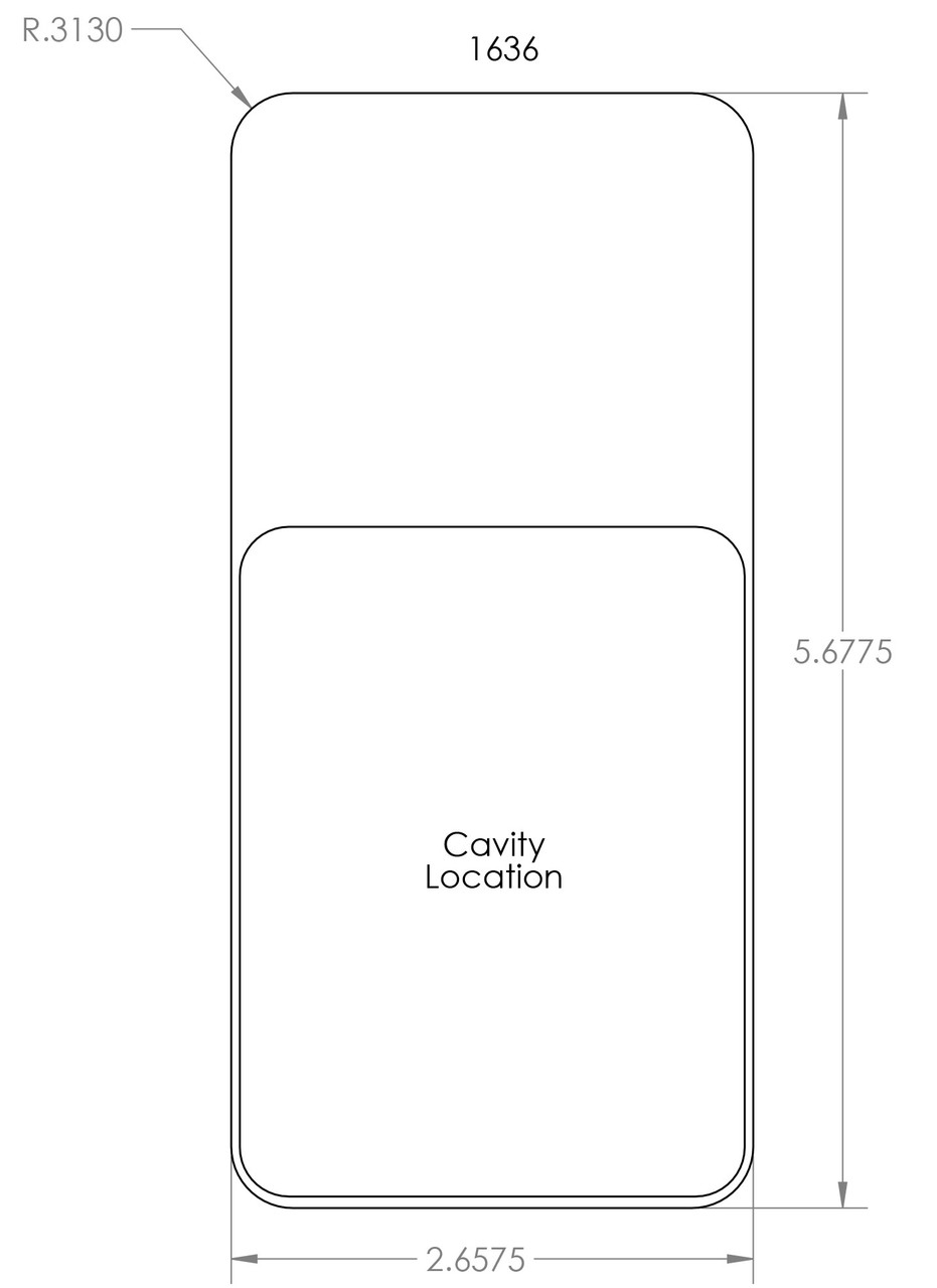 001636 Stock Clamshell Packaging Header Card Dielines