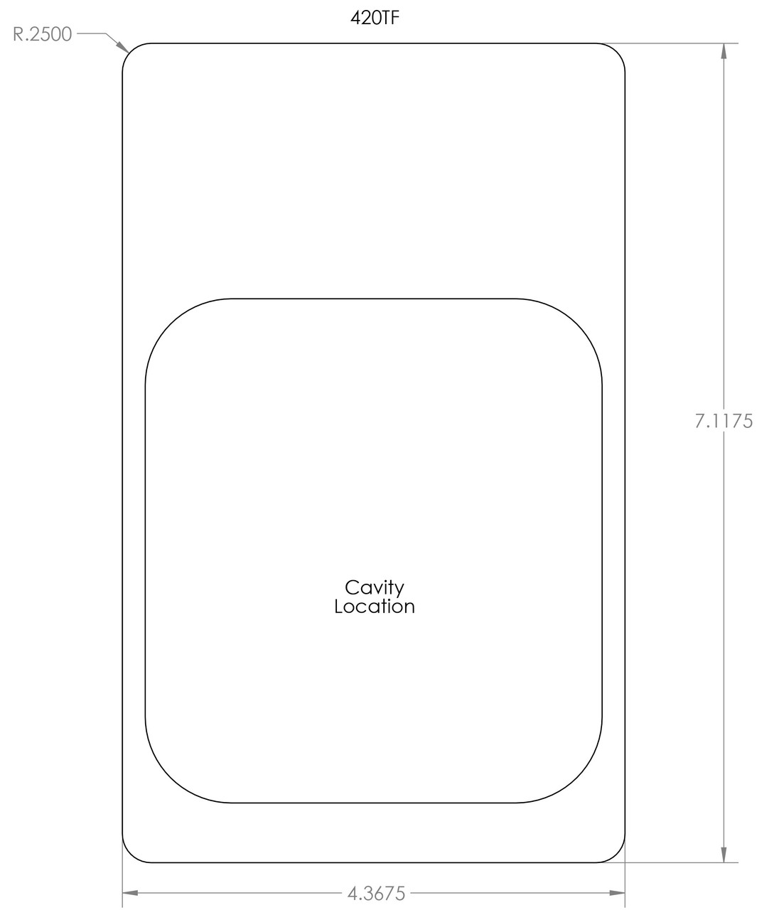 420TF - Stock Clamshell Packaging Header Card Dielines