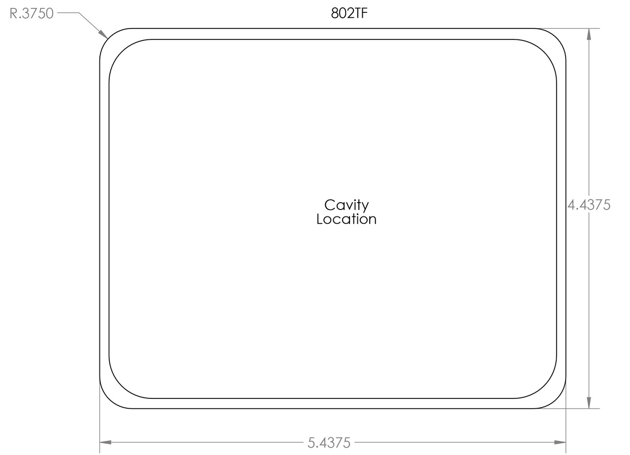 802TF - Stock Clamshell Packaging Header Card Dielines