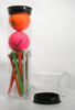 1-3/4" x 6-3/4" Clear Plastic 2 Ball Container (room for 2-7/8" to 3-1/4" tees)